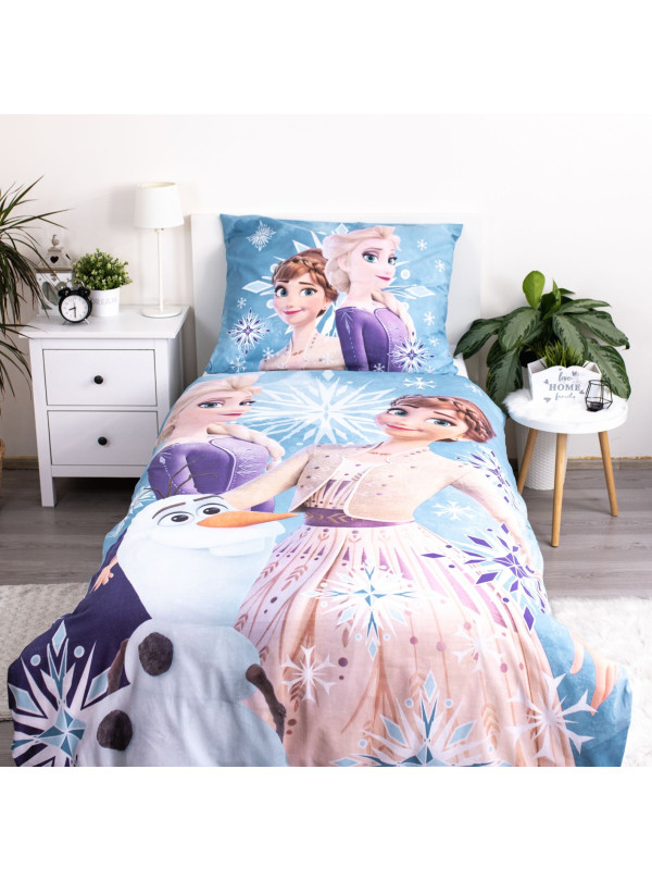 POŚCIEL BAWEŁNIANA 140x200 FROZEN KRAINA LODU NIEBIESKA
