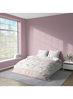 KOMPLET POŚCIELI 160x200 MARMUR BIAŁO RÓŻOWY