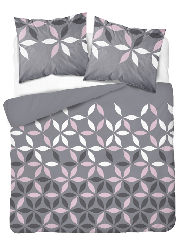 KOMPLET POŚCIELI 160x200 CZARNO RÓŻOWA KWIATY