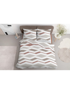 KOMPLET POŚCIELI 160x200 GEOMETRYCZNA BIAŁA 2