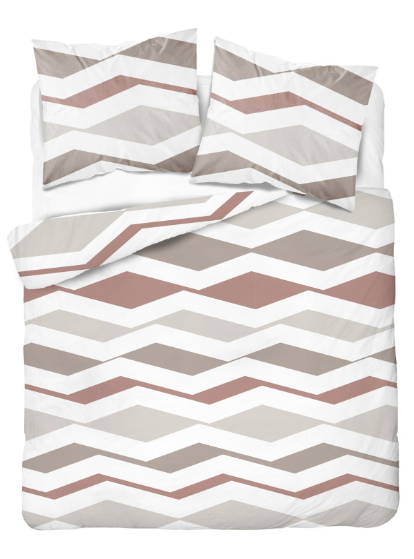 KOMPLET POŚCIELI 200x220 GEOMETRYCZNA BIAŁA