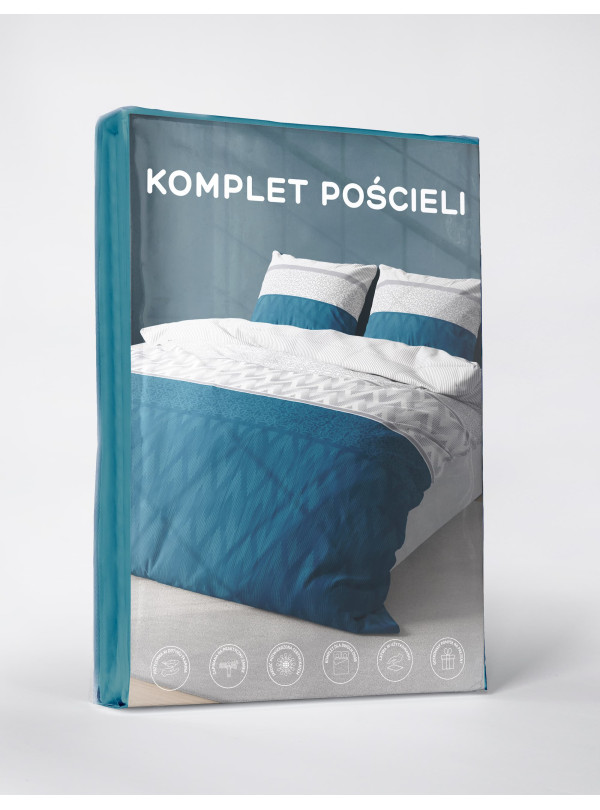 KOMPLET POŚCIELI 160x200 GEOMETRYCZNA MORSKI