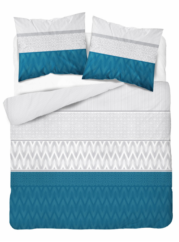 KOMPLET POŚCIELI 160x200 GEOMETRYCZNA MORSKI