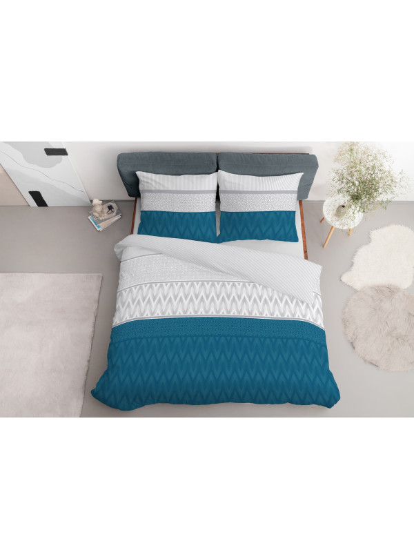 KOMPLET POŚCIELI 200x220 GEOMETRYCZNA MORSKI