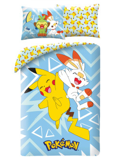 POŚCIEL 140x200 POKEMON PIKACHU NIEBIESKA