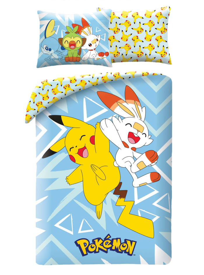 POŚCIEL 140x200 POKEMON PIKACHU NIEBIESKA