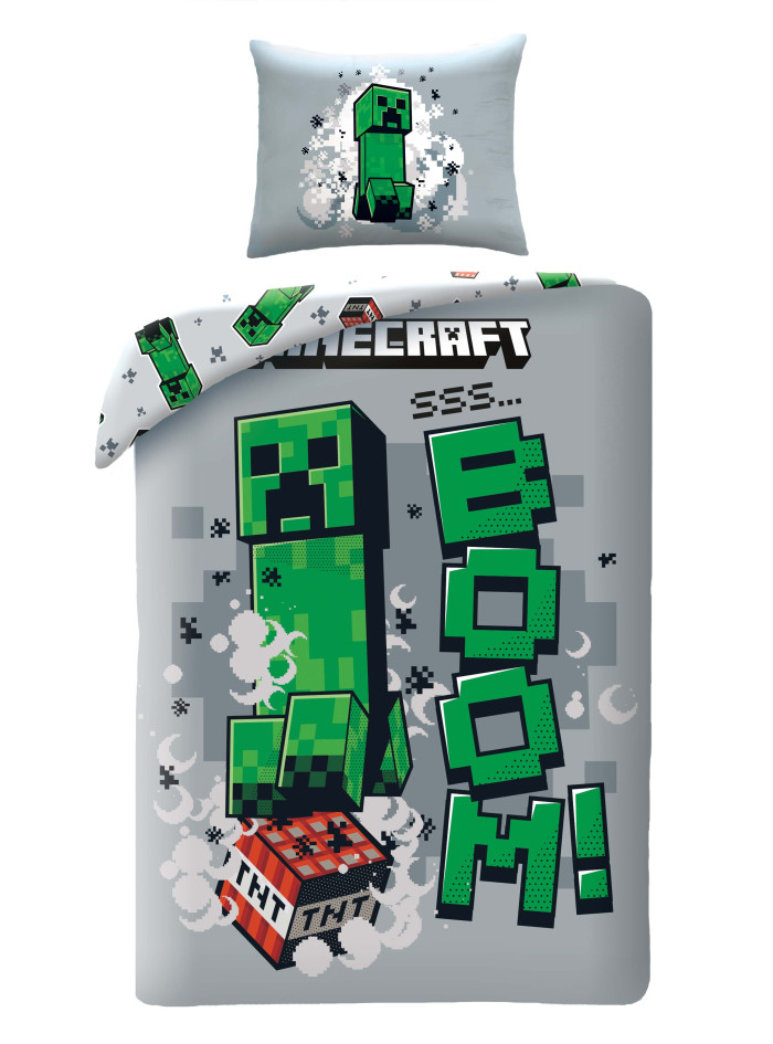 POŚCIEL 140x200 MINECRAFT CREEPER TNT BOOM
