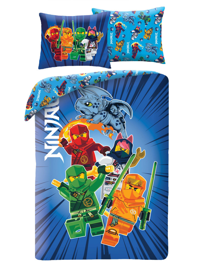 POŚCIEL 140x200 LEGO NINJAGO NIEBIESKA