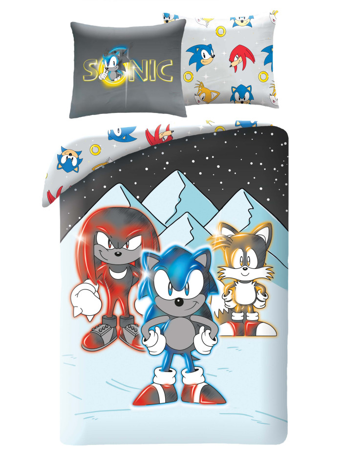 POŚCIEL 140x200 SUPER SONIC THE HEDGEHOG TAILS KNUCKLES