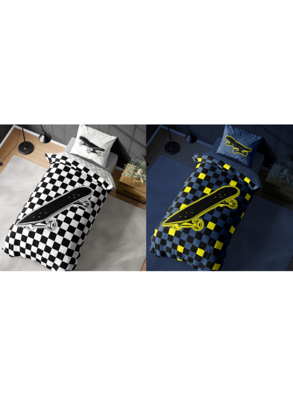 POŚCIEL 160x200 ŚWIECĄCA W CIEMNOŚCI DESKOROLKA