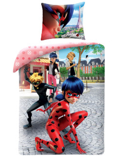 POŚCIEL 140x200 MIRACULUM BIEDRONKA I CZARNY KOT