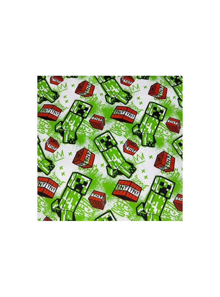 POŚCIEL 140x200 MINECRAFT CREEPER BOOM 100% BAWEŁNA