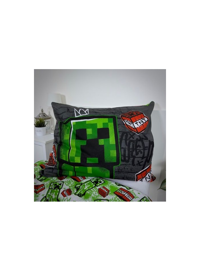 POŚCIEL 140x200 MINECRAFT CREEPER BOOM 100% BAWEŁNA