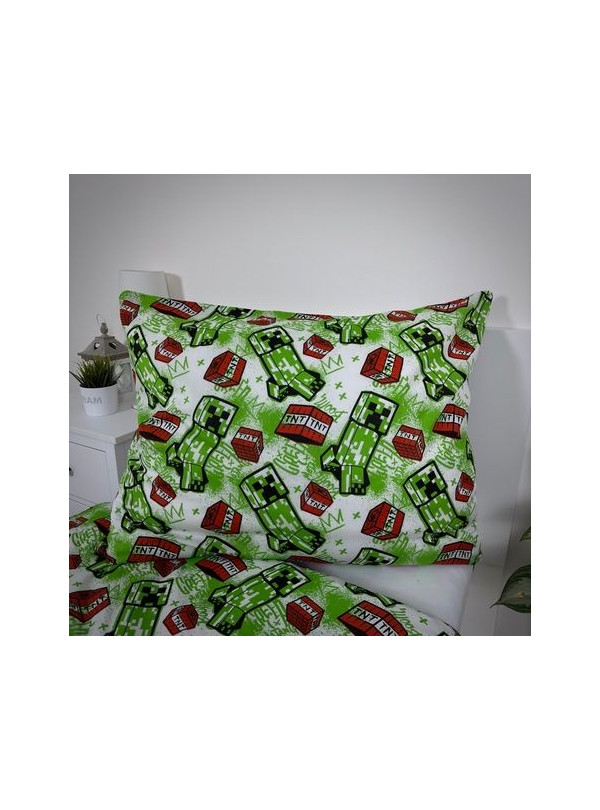 POŚCIEL 140x200 MINECRAFT CREEPER BOOM 100% BAWEŁNA