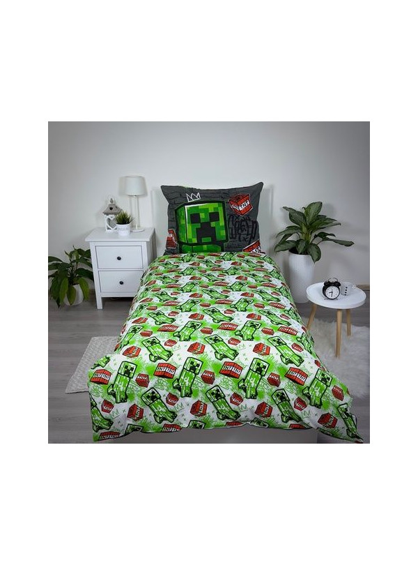 POŚCIEL 140x200 MINECRAFT CREEPER BOOM 100% BAWEŁNA