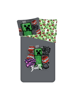 POŚCIEL 140x200 MINECRAFT CREEPER BOOM 100% BAWEŁNA