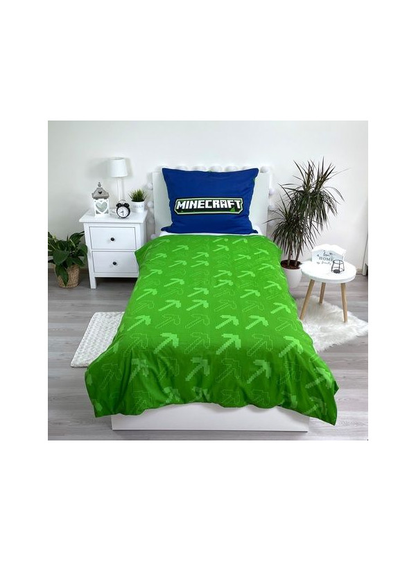 POŚCIEL 140x200 MINECRAFT NIEBIESKA BAWEŁNIANA
