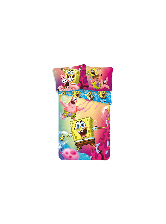 POŚCIEL BAWEŁNIANA 140x200 SPONGEBOB KANCIASTOPORTY