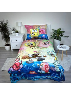 POŚCIEL 140x200 SPONGEBOB KANCIASTOPORTY PATRYK ROZGWIAZDA 2
