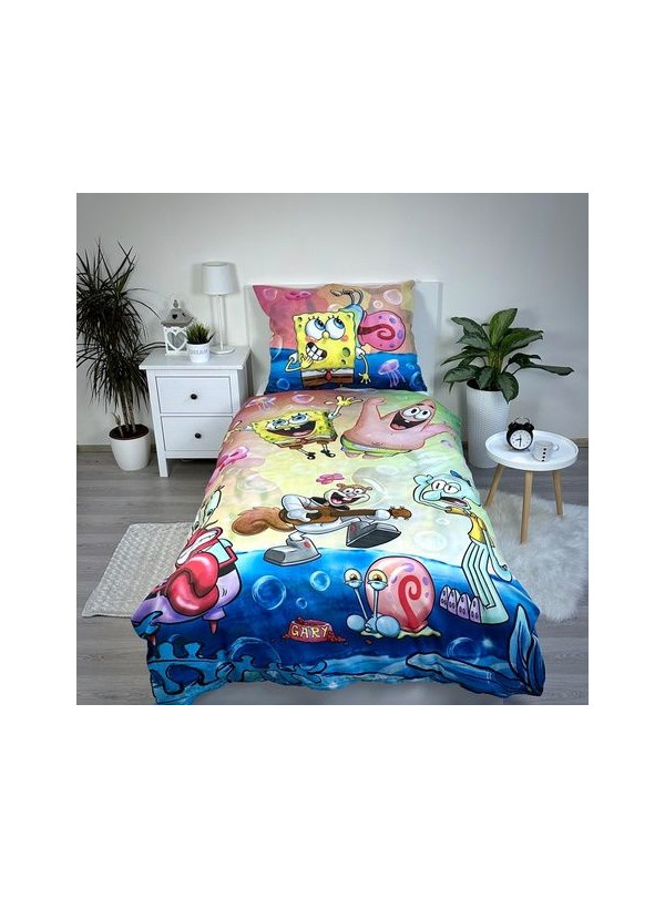 POŚCIEL 140x200 SPONGEBOB KANCIASTOPORTY PATRYK ROZGWIAZDA