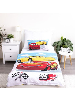 POŚCIEL DO ŁÓŻECZKA 100x135 cm AUTA ZYGZAK MC QUEEN CARS 2