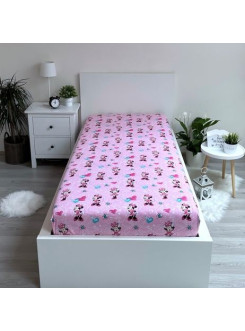 PRZEŚCIERADŁO Z GUMKA 90x200 MYSZKA MINNIE RÓŻOWA 2