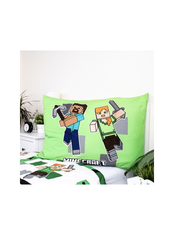 POŚCIEL 140x200 MINECRAFT ZIELONA ALEX STEVE CREEPER