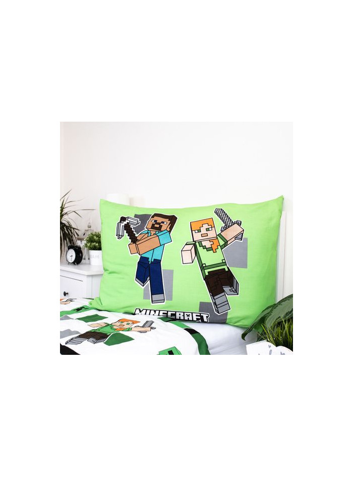 POŚCIEL 140x200 MINECRAFT ZIELONA ALEX STEVE CREEPER