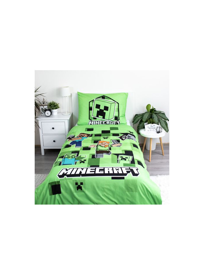 POŚCIEL 140x200 MINECRAFT ZIELONA ALEX STEVE CREEPER
