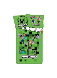 POŚCIEL 140x200 MINECRAFT ZIELONA ALEX STEVE CREEPER
