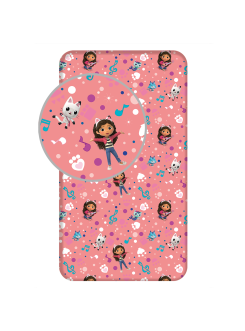 PRZEŚCIERADŁO Z GUMKA 90x200 KOCI DOMEK GABI