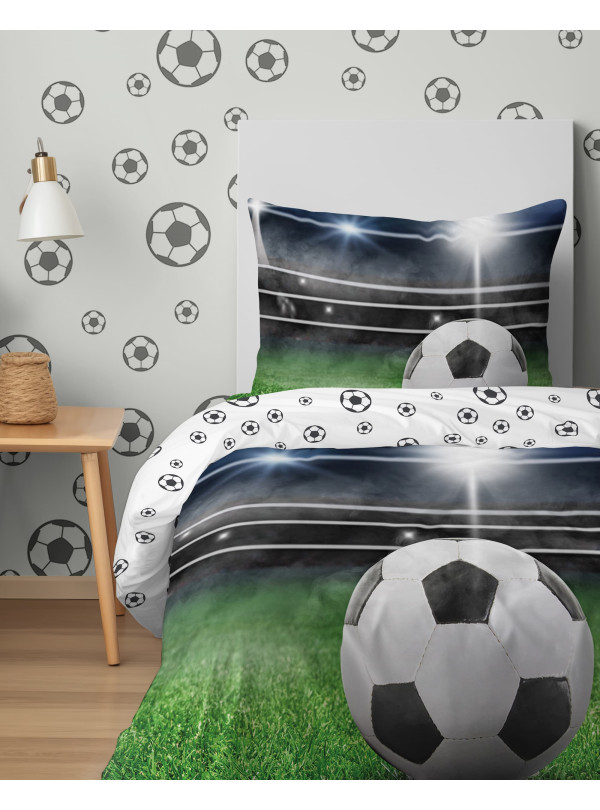POŚCIEL MŁODZIEŻOWA 140x200 DLA PIŁKARZA PIŁKA NOŻNA STADION 5155_A