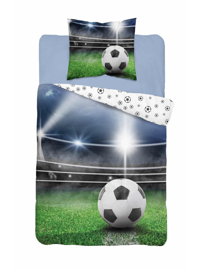 POŚCIEL MŁODZIEŻOWA 140x200 DLA PIŁKARZA PIŁKA NOŻNA STADION 5155_A