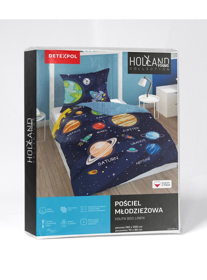 POŚCIEL MŁODZIEŻOWA 140x200 KOSMOS PLANETY 5150_A