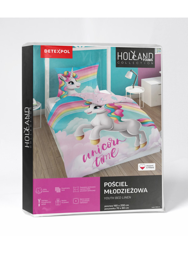 POŚCIEL MŁODZIEŻOWA 140x200 Z JEDNOROŻCEM 5153_A