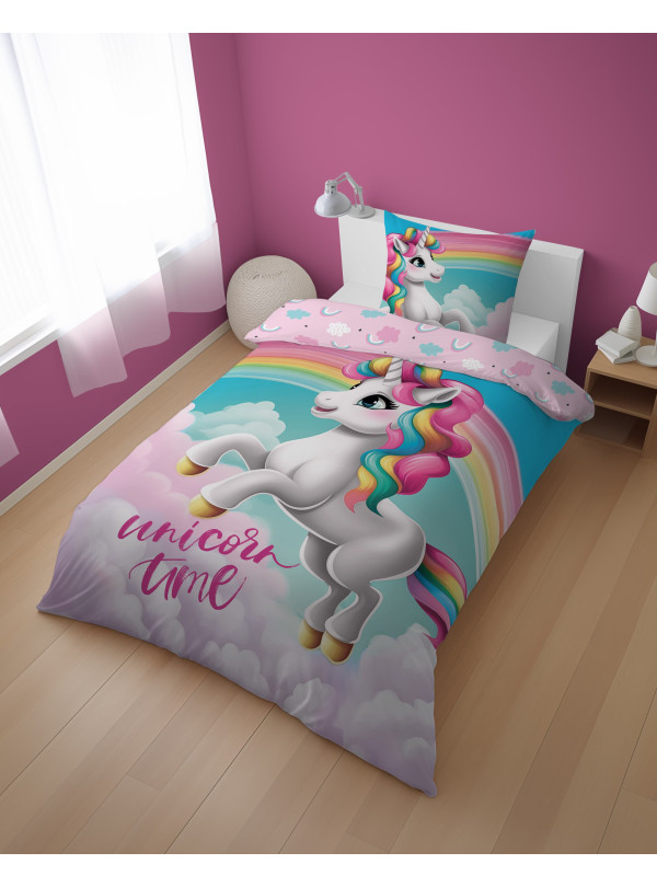 POŚCIEL MŁODZIEŻOWA 140x200 Z JEDNOROŻCEM 5153_A