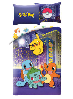 POŚCIEL 140x200 POKEMON PIKACHU FIOLETOWA 2