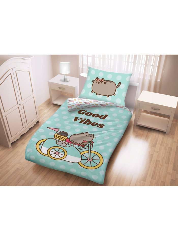 POŚCIEL 160x200 KOT PUSHEEN GOOD VIBES