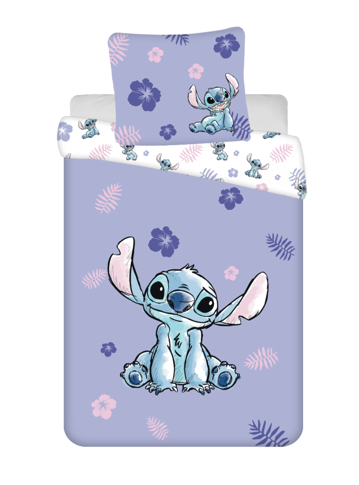 KOMPLET POŚCIELI MŁODZIEŻOWEJ 160x200 LILO I STITCH DISNEY FIOLETOWY