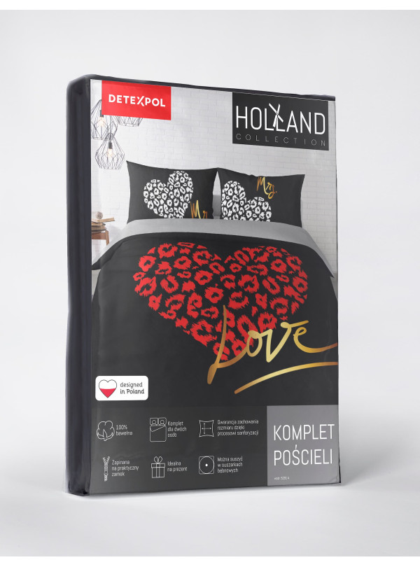 POŚCIEL 200x220 CZERWONE SERCE LOVE MIŁOŚĆ