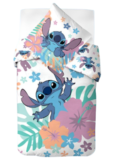 KOMPLET POŚCIELI 140x200 LILO I STITCH DISNEY LIŚCIE