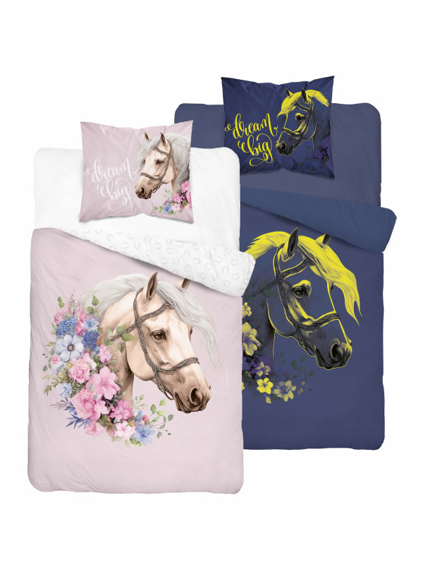 POŚCIEL 140x200 ŚWIECĄCA W CIEMNOŚCI Z KONIEM KOŃ 5212_A
