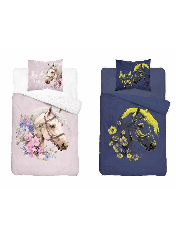 POŚCIEL 160x200 ŚWIECĄCA W CIEMNOŚCI Z KONIEM KOŃ 5212_A