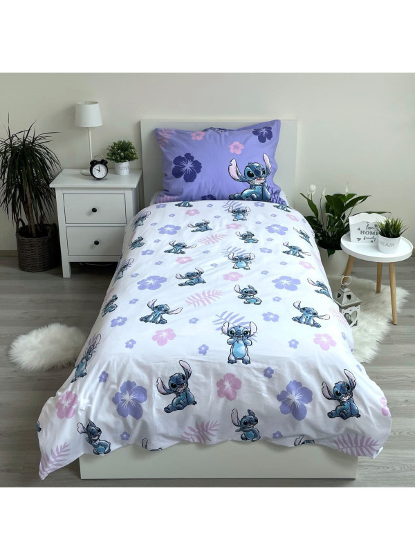 KOMPLET POŚCIELI MŁODZIEŻOWEJ 160x200 LILO I STITCH DISNEY FIOLETOWY