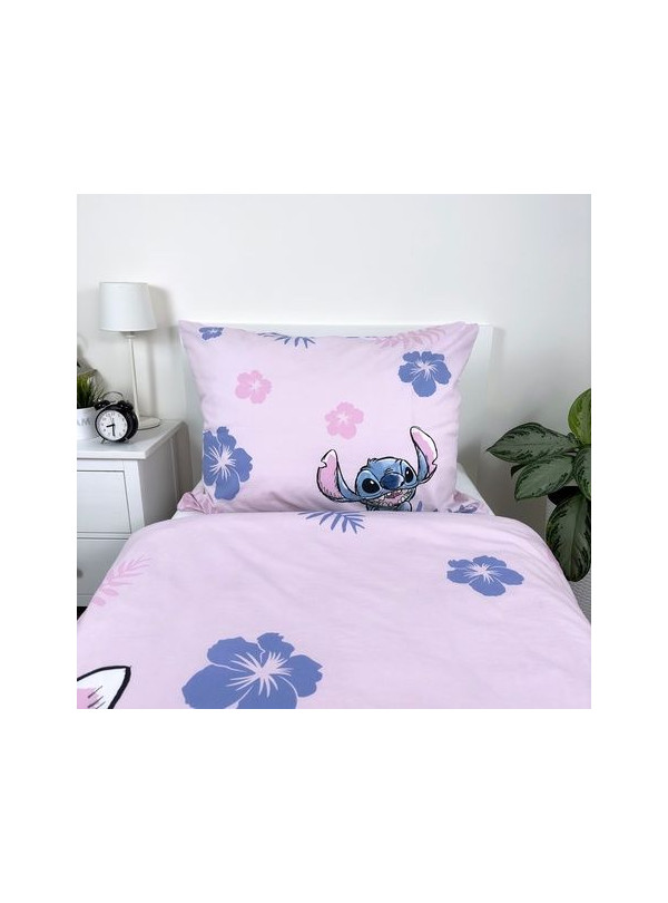 KOMPLET POŚCIELI MŁODZIEŻOWEJ 140x200 LILO I STITCH DISNEY RÓŻOWA