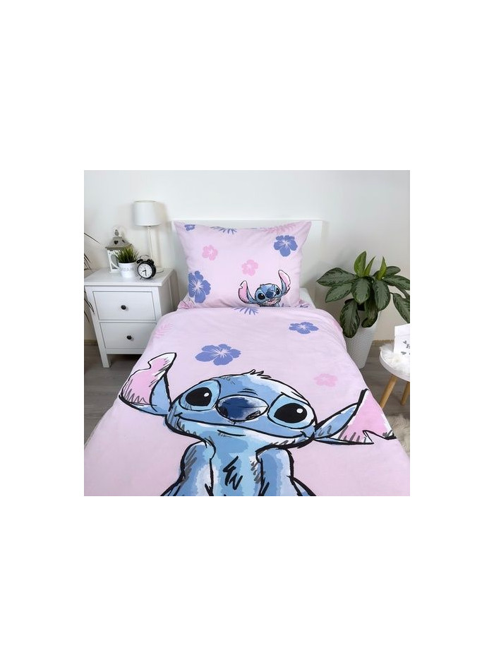 KOMPLET POŚCIELI MŁODZIEŻOWEJ 140x200 LILO I STITCH DISNEY RÓŻOWA