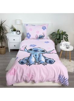 KOMPLET POŚCIELI MŁODZIEŻOWEJ 140x200 LILO I STITCH DISNEY RÓŻOWA 2
