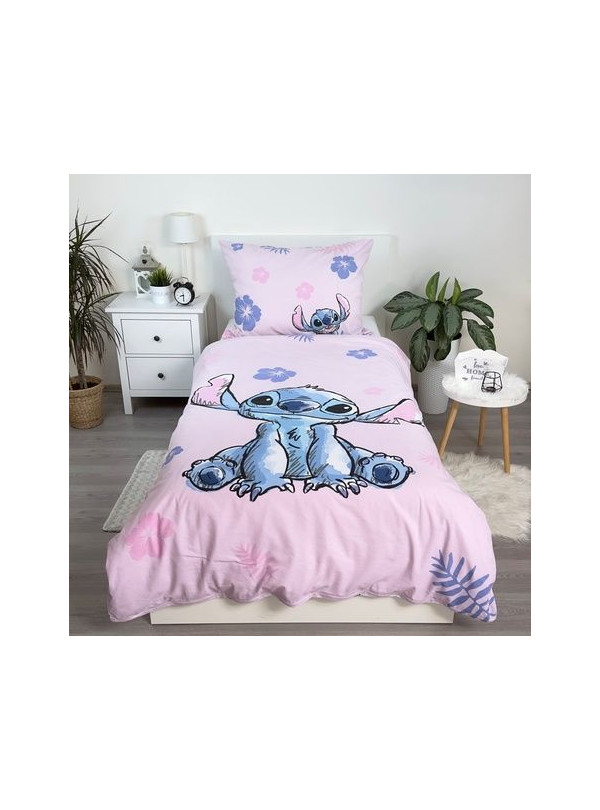 KOMPLET POŚCIELI MŁODZIEŻOWEJ 140x200 LILO I STITCH DISNEY RÓŻOWA