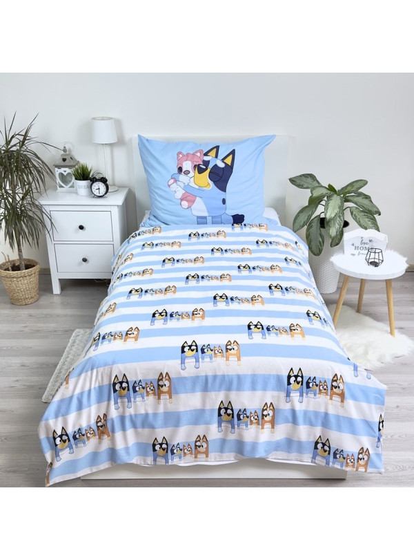 POŚCIEL BLUEY 140x200 BLUE I BINGO Z RODZINĄ BL-02