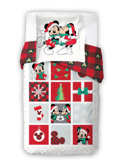 KOMPLET POŚCIELI ŚWIĄTECZNEJ 140x200 MYSZKA MIKI MICKEY
